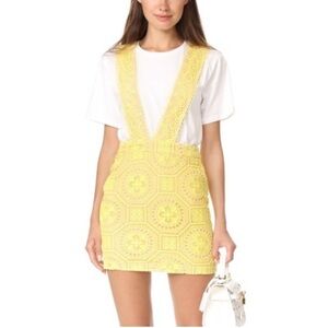 Anthropologie English Factory Contrast Lace Pinafore Dress